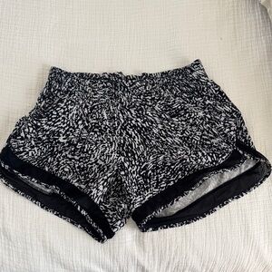 Athleta Black & White Printed Athletic Shorts